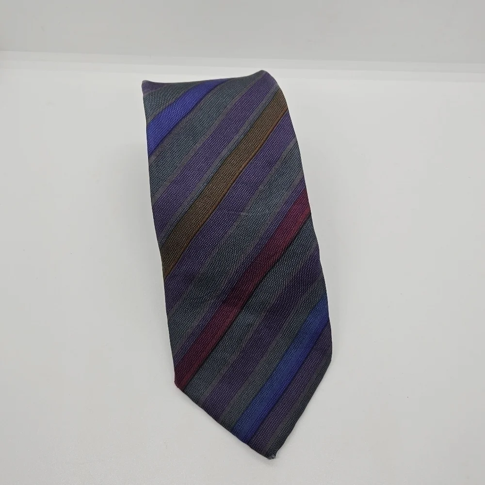 vintage Givenchy Monsieur silk striped tie dark jewel tones